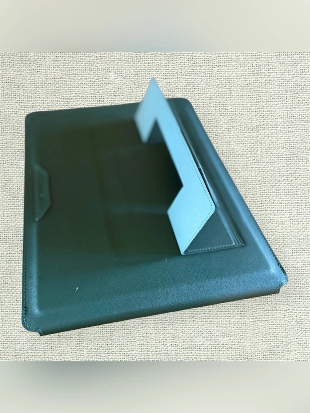 Dark Green Faux Leather Laptop & iPad Sleeve